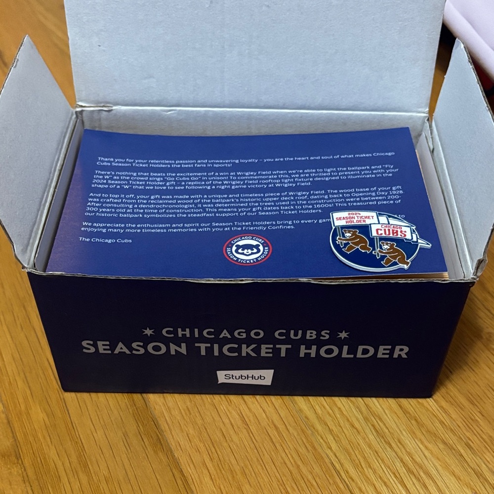 Chicago Cubs Season Ticket Holder Box
